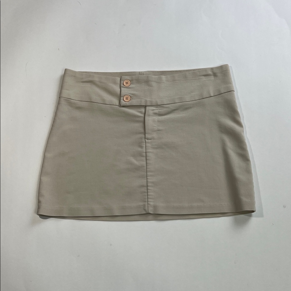 Sirens Beige Mini Skirt with Button Detail Size M